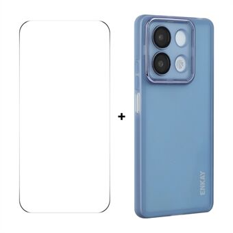 Til Xiaomi Redmi Note 13R Pro 5G ENKAY HAT PRINCE Etui Mat TPU Telefoncover med Linsefilm + 9H Glasbeskytter