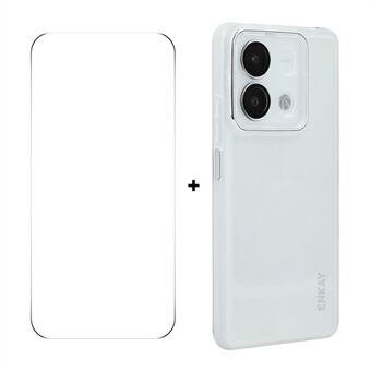 Til Xiaomi Redmi Note 13 5G ENKAY HAT PRINCE Etui Mat TPU Telefoncover med Linsefilm + 9H Glasbeskytter