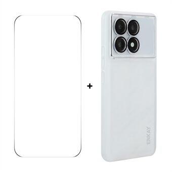 Til Xiaomi Redmi K70E 5G ENKAY HAT PRINCE Etui Mat TPU Telefon Cover med Linsefilm + 9H Glasbeskyttelse