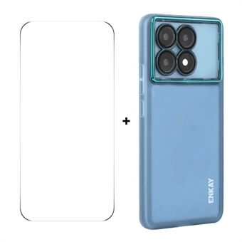 Til Xiaomi Redmi K70 Ultra ENKAY HAT PRINCE Etui Mat TPU Telefon Cover med Linsefilm + 9H Glasbeskytter