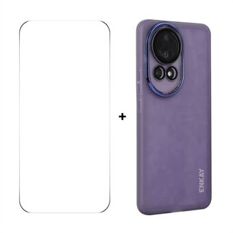 Til Huawei nova 12 5G ENKAY HAT PRINCE Taske Mat TPU Telefon Cover med Linsefilm + 9H Glasbeskytter