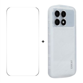 Til Xiaomi Redmi K70 Pro 5G / Xiaomi Redmi K70 5G ENKAY HAT PRINCE Etui Fire Hjørner Stødsikkert Mat TPU Telefon Cover + 9H Glasbeskytter