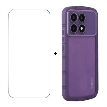 Til Xiaomi Redmi K70 Ultra ENKAY HAT PRINCE Case Firehjørnet Stødsikker Mat TPU Telefon Cover + 9H Glasbeskytter