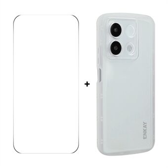 Til Xiaomi Poco X6 5G / Xiaomi Redmi Note 13 Pro 5G ENKAY HAT PRINCE Etui Fire Hjørner Stødsikker Mat TPU Telefoncover + 9H Glas Beskytter