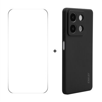 Til Xiaomi Redmi Note 13R Pro 5G ENKAY HAT PRINCE Silikoneetui med lige kanter telefoncover + 9H glasbeskytter