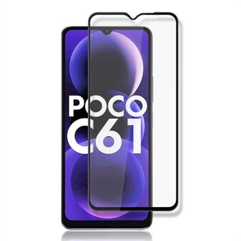 MOCOLO Til Xiaomi Poco C61 4G / Redmi A3 4G Skærmbeskytter Silketryk Klar Hærdet Glas Film - Sort