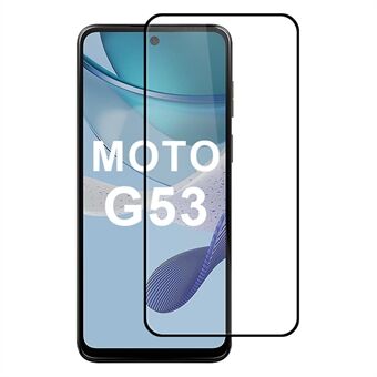 For Motorola Moto G53 5G Skærmbeskytter 2.5D Silketryk Fuld Lim Fuld Dækning