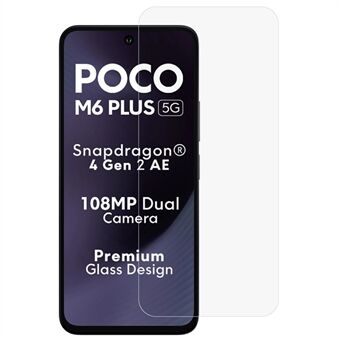 AMORUS Til Xiaomi Poco M6 Plus 5G Skærmbeskytter 2.5D Buekanter 9H Høj Aluminium-Silikon Glas Film