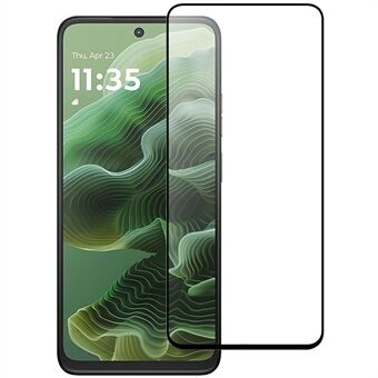 Til Motorola Moto G35 5G AGC Glas Skærmbeskytter Fuld Lim Sort Kant Skærmfilm