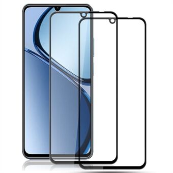 AMORUS 2 stk. Til Realme C61 4G / C63 4G Skærmbeskytter Splintsikker Silketryk Hærdet Glas Film - Sort