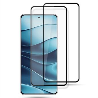 AMORUS 2 stk. til Xiaomi Redmi Note 14 5G skærmbeskytter brudsikker silketrykt hærdet glasfilm - Sort