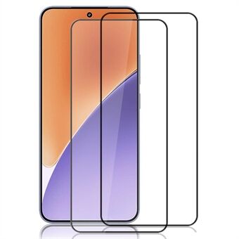 AMORUS 2 stk. Til Xiaomi 15 Skærmbeskytter Splitterfri Silketryk Hærdet Glas Film - Sort