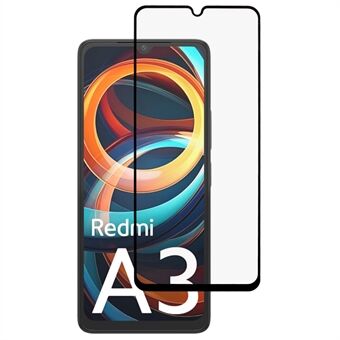 Til Xiaomi Redmi A4 5G / A3 Pro 4G Skærmbeskytter Silketryk Fuld Lim Hærdet Glas Skærmfilm