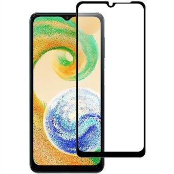 Anti-ridse AGC glas fuld skærmbeskytter til Samsung Galaxy A04s 4G (164,7 x 76,7 x 9,1 mm), fuld lim sort Edge anti-eksplosion HD klar hærdet glas film