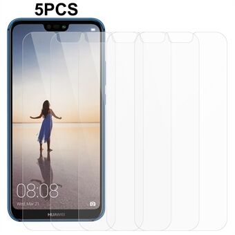 5 stk/pakke 0,3 mm Ultra Clear Screen Protector til Huawei P20 Lite (2018), 2,5D hærdet glas telefonskærmfilm