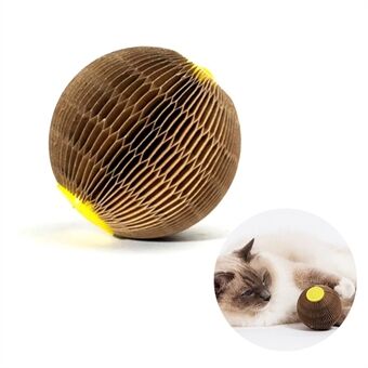 EETOYS Kitten Cat Scratching Ball Bølgepapir Rund Pet Legetøj med Catmint