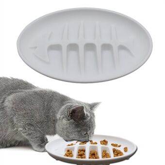 Cat Slow Feeder Bowl Fiskeben Design Forhindrer Choke Silikone Kitten Feeder Bowl