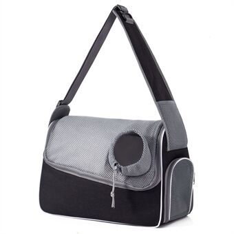 QS-114 Bærbar dyrebærer taske 300D kationisk stof åndbar crossbody taske til katte hunde