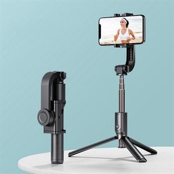 W20 3 i 1 håndholdt Gimbal telefonstabilisator + stativ + Bluetooth Selfie Stick (CE-certificeret) - Sort