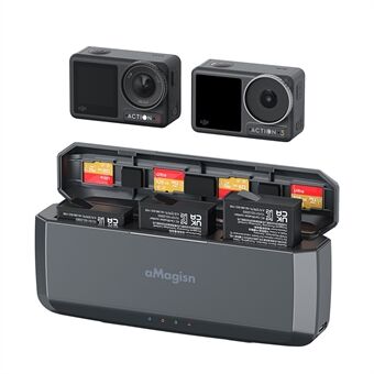 AMAGISN 7710mAh Hurtigopladende Powerbank til DJI Osmo Action 4 / 3 Actionkamera Tilbehør