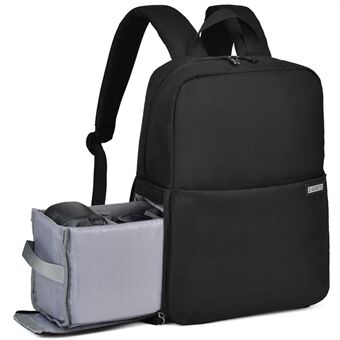 CADEN L4 Vandtæt SLR/DSLR Kamerarygsæk Fritids taske Kameratilbehør Rejsetaske til Canon Nikon Sony Kamera og Linser - Størrelse S 29x13x39cm/Sort.